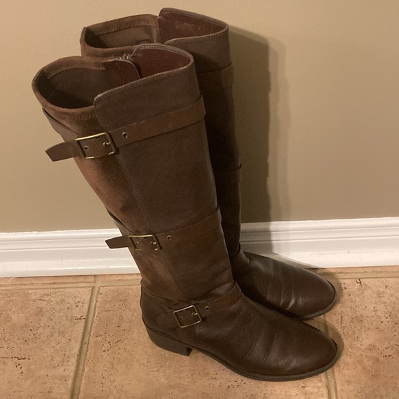 Cole Haan Knee High Soft Leather and Suede Boots - Picture 2 of 6